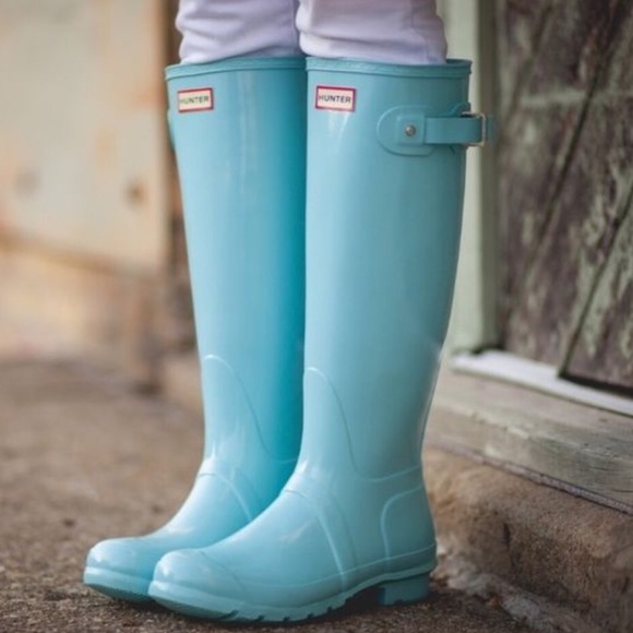 Hunter Shoes - Hunter Boots Original Pale Mint Tiffany Blue